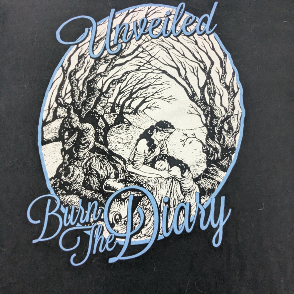 Unveiled Burn The Diary Concert Tee Black With White & Blue Graphics Size Large